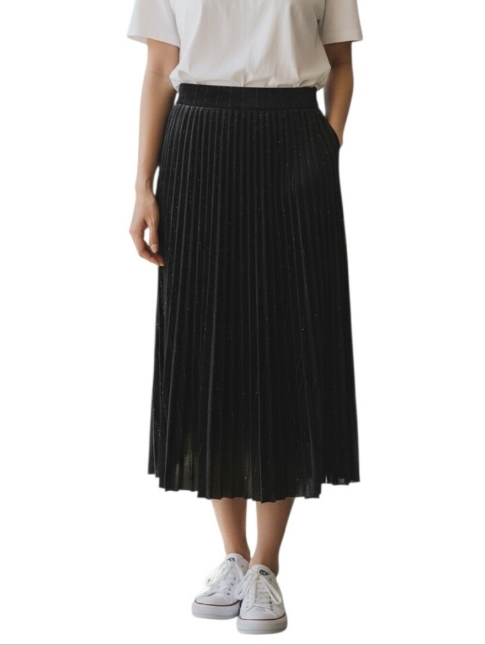Elizabeth & Nicole Classic Black Pleated Skirt Size M